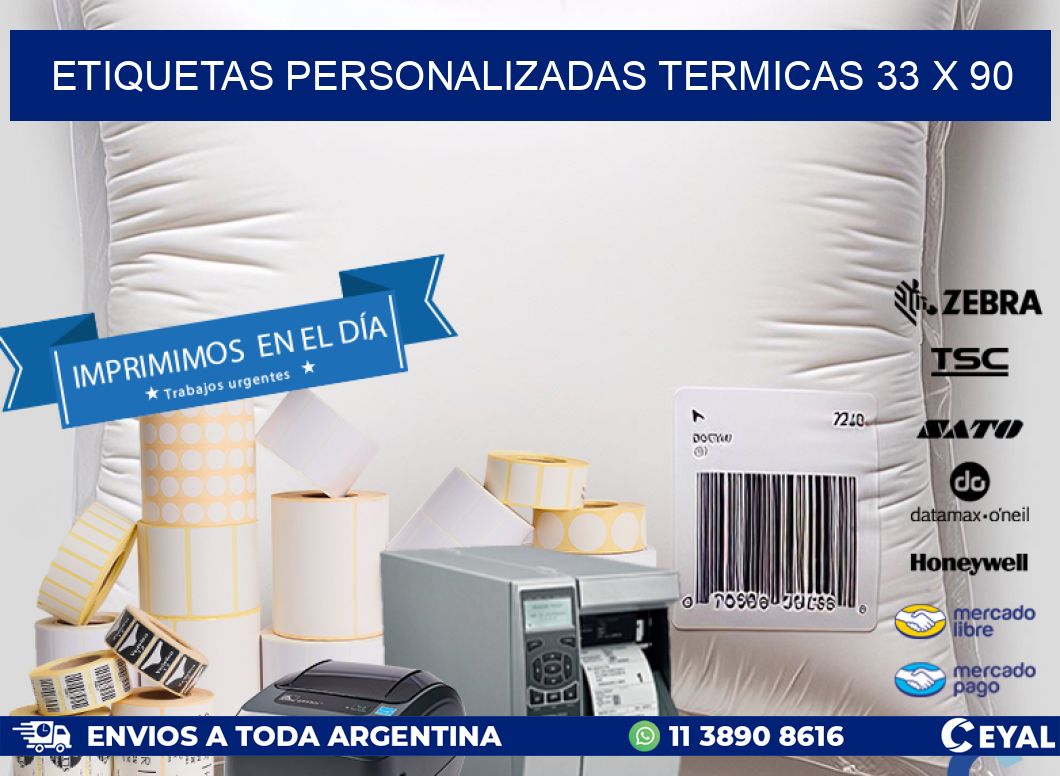 ETIQUETAS PERSONALIZADAS TERMICAS 33 x 90