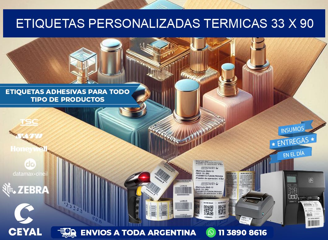 ETIQUETAS PERSONALIZADAS TERMICAS 33 x 90