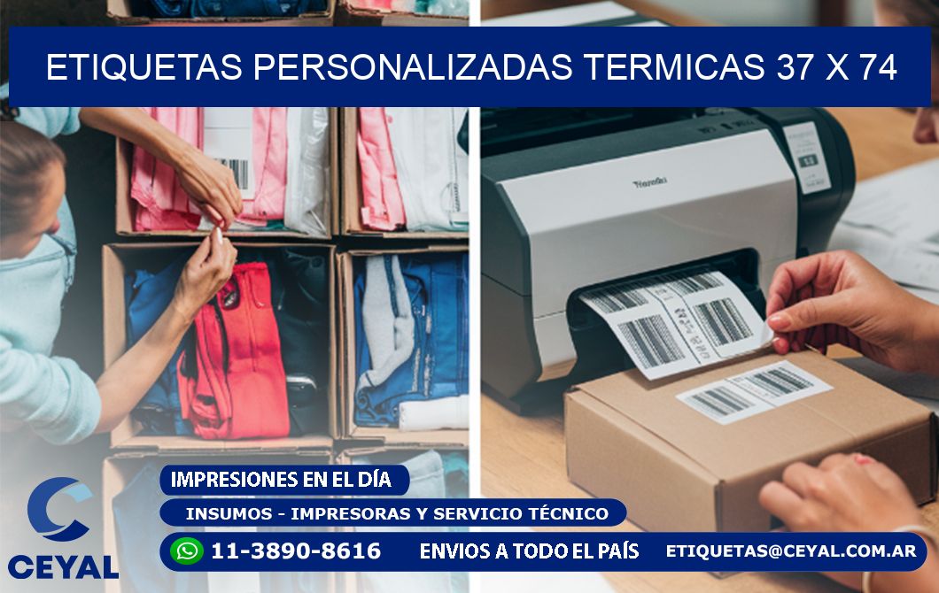 ETIQUETAS PERSONALIZADAS TERMICAS 37 x 74