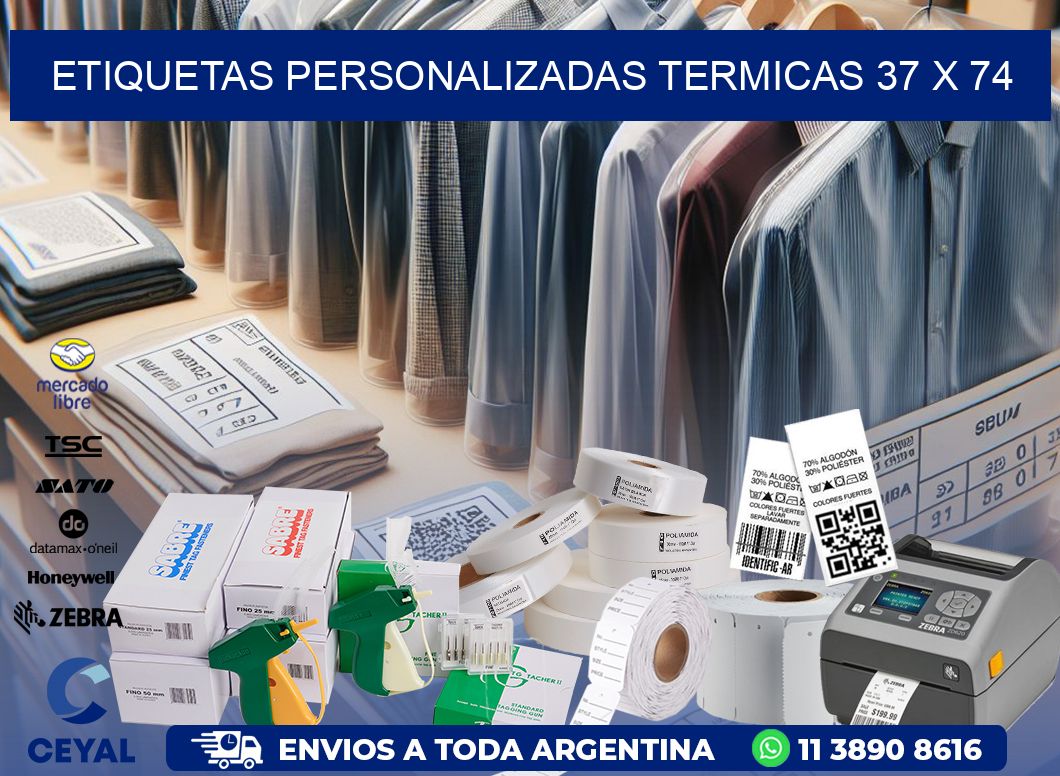 ETIQUETAS PERSONALIZADAS TERMICAS 37 x 74