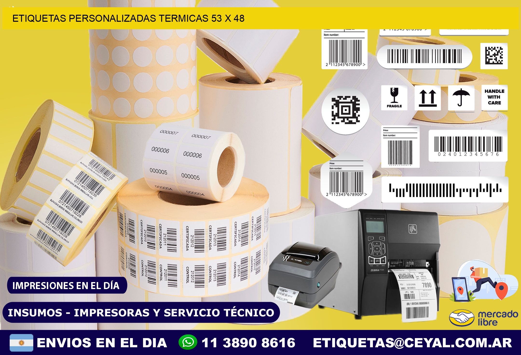 ETIQUETAS PERSONALIZADAS TERMICAS 53 x 48