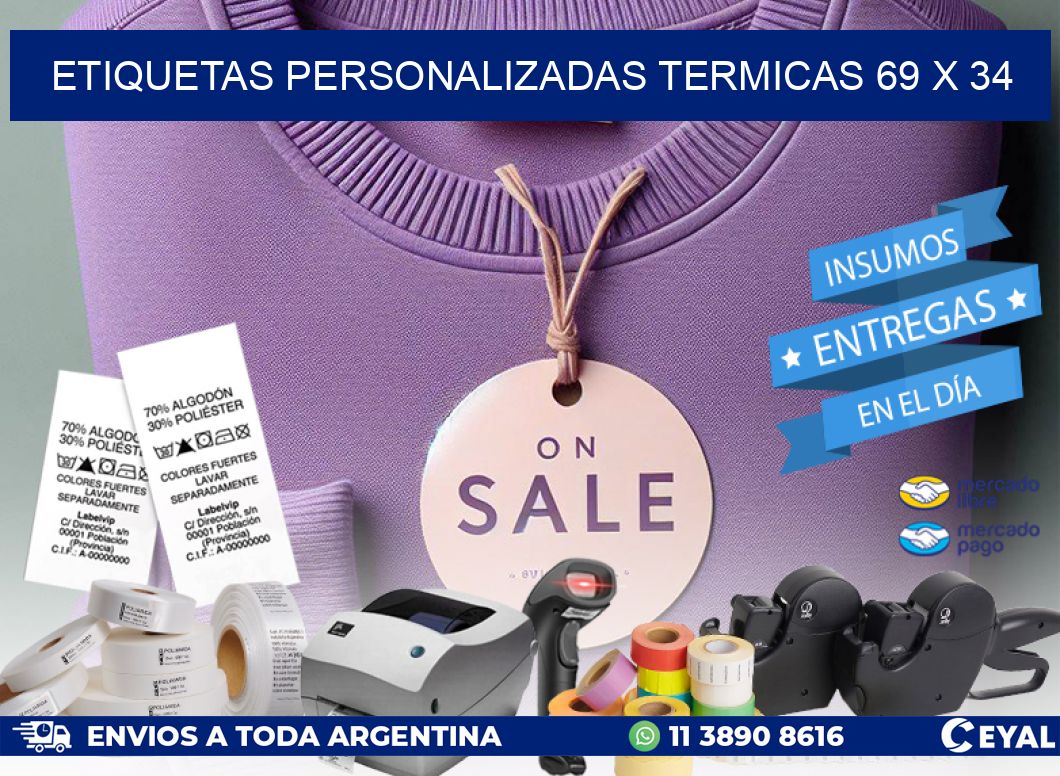 ETIQUETAS PERSONALIZADAS TERMICAS 69 x 34
