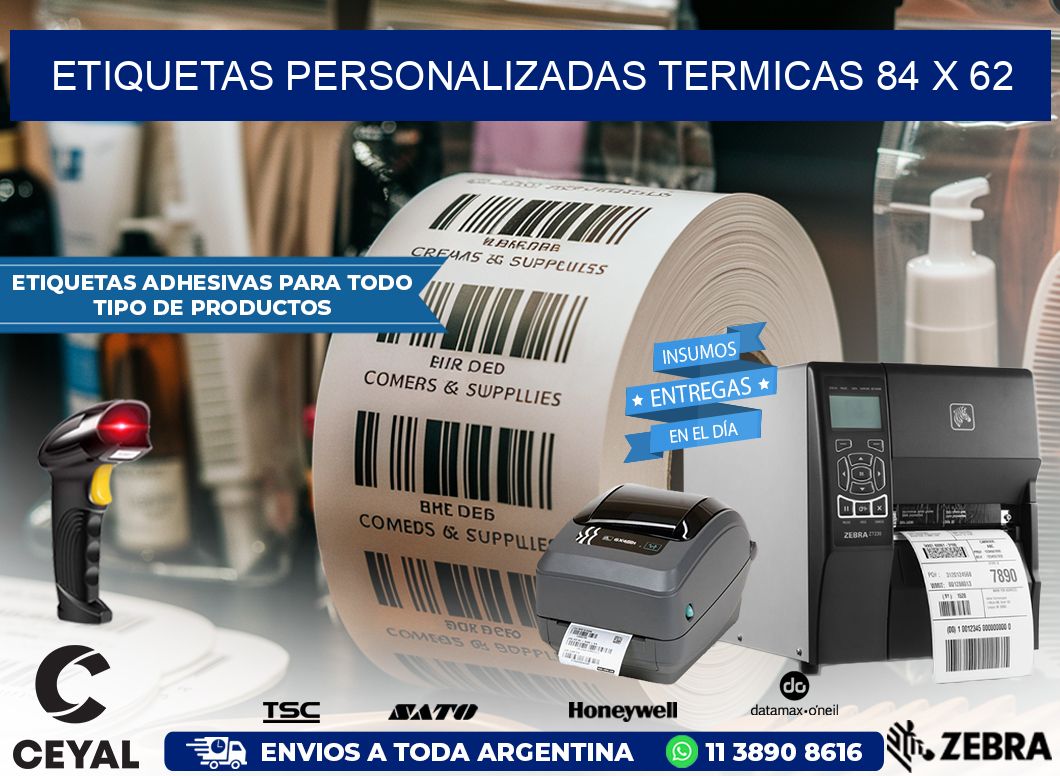 ETIQUETAS PERSONALIZADAS TERMICAS 84 x 62