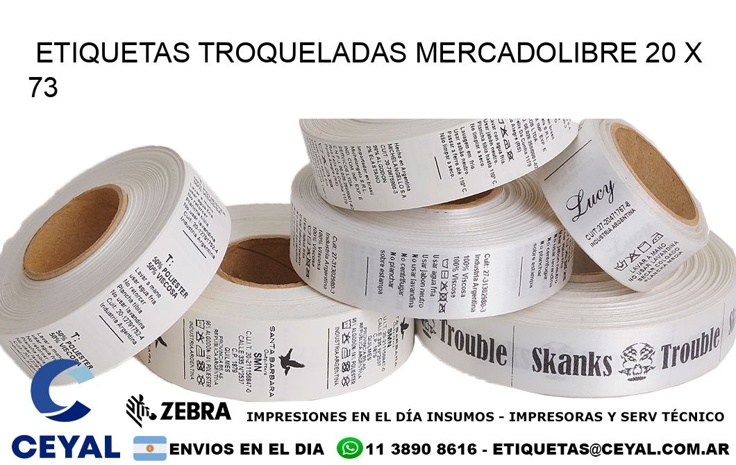 ETIQUETAS TROQUELADAS MERCADOLIBRE 20 x 73