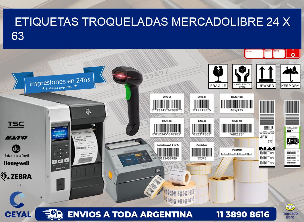 ETIQUETAS TROQUELADAS MERCADOLIBRE 24 x 63