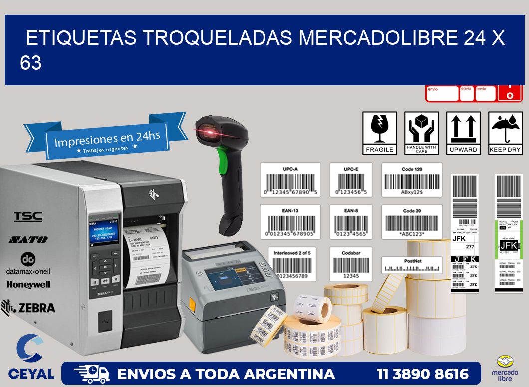 ETIQUETAS TROQUELADAS MERCADOLIBRE 24 x 63