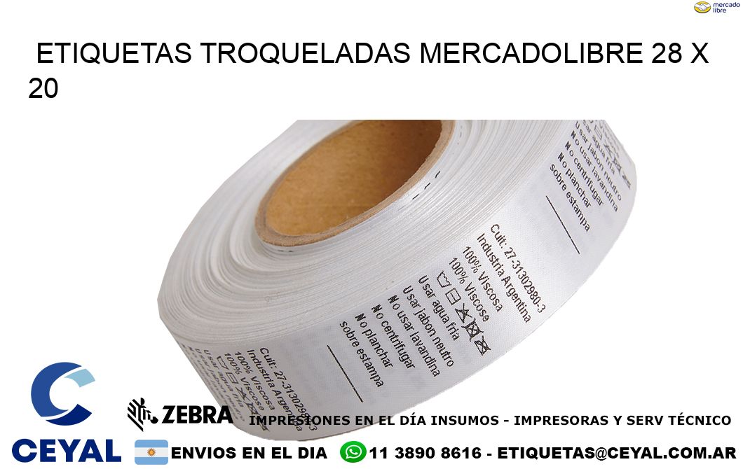 ETIQUETAS TROQUELADAS MERCADOLIBRE 28 x 20