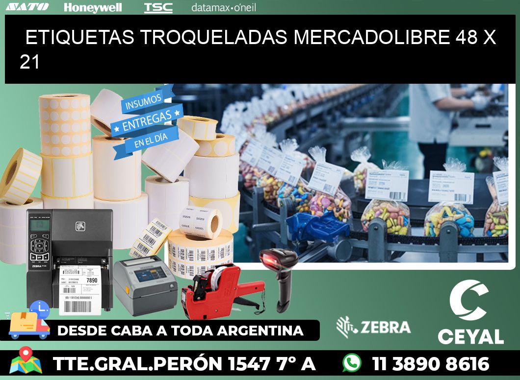 ETIQUETAS TROQUELADAS MERCADOLIBRE 48 x 21