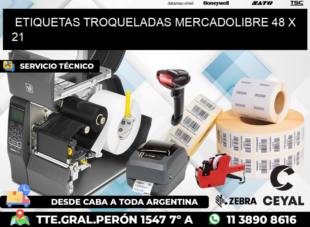 ETIQUETAS TROQUELADAS MERCADOLIBRE 48 x 21