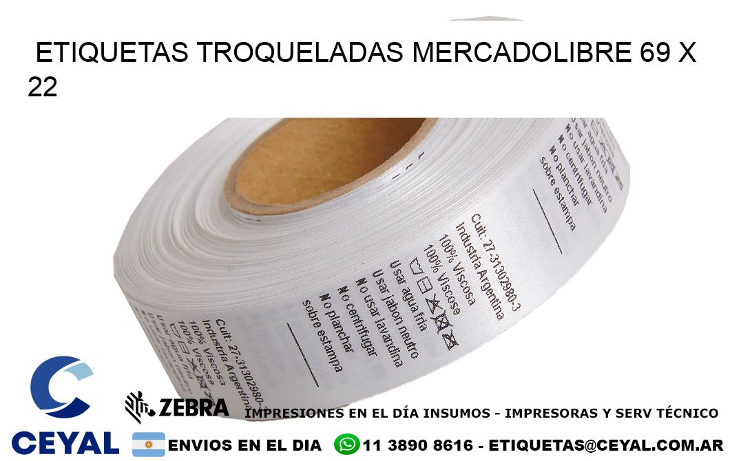 ETIQUETAS TROQUELADAS MERCADOLIBRE 69 x 22