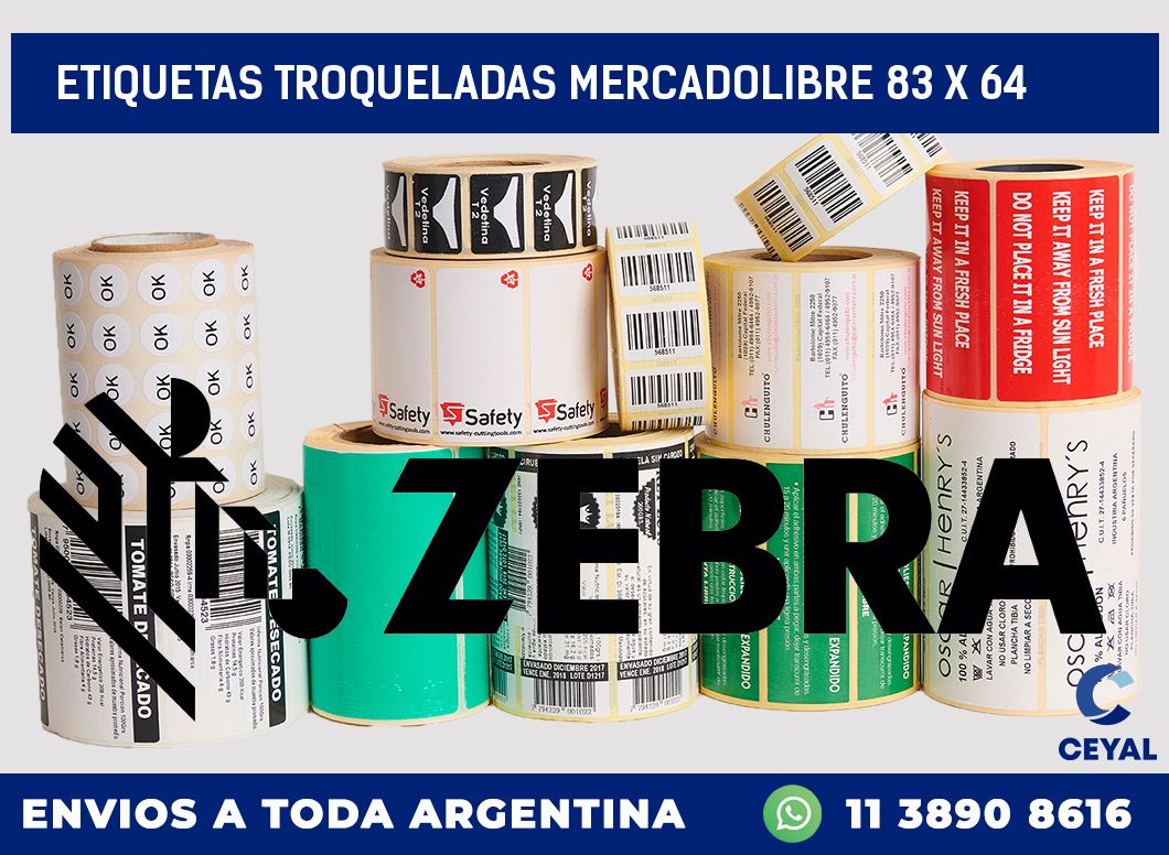 ETIQUETAS TROQUELADAS MERCADOLIBRE 83 x 64