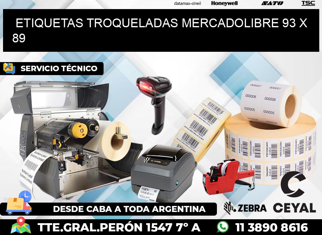ETIQUETAS TROQUELADAS MERCADOLIBRE 93 x 89