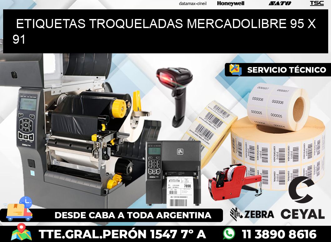 ETIQUETAS TROQUELADAS MERCADOLIBRE 95 x 91