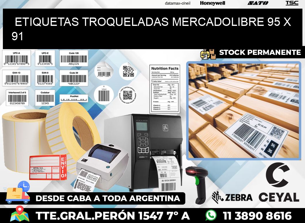 ETIQUETAS TROQUELADAS MERCADOLIBRE 95 x 91