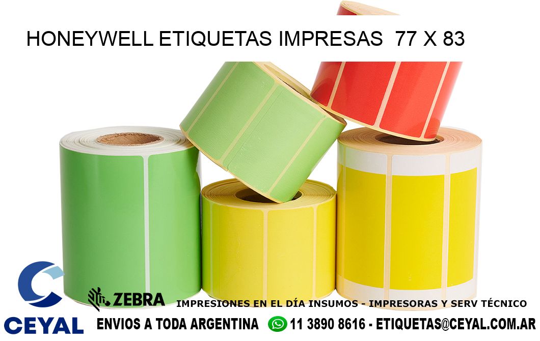 HONEYWELL ETIQUETAS IMPRESAS 77 x 83