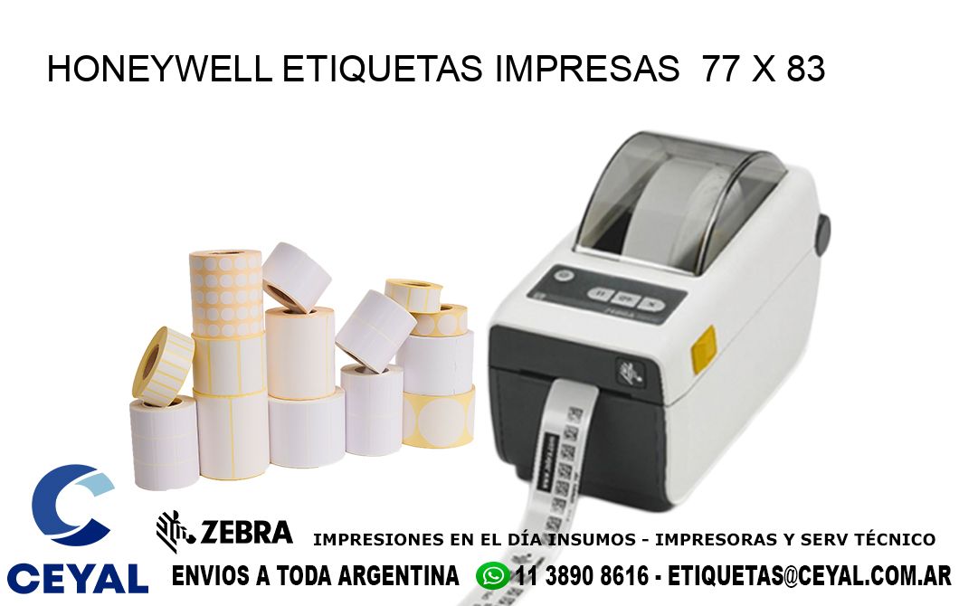 HONEYWELL ETIQUETAS IMPRESAS 77 x 83