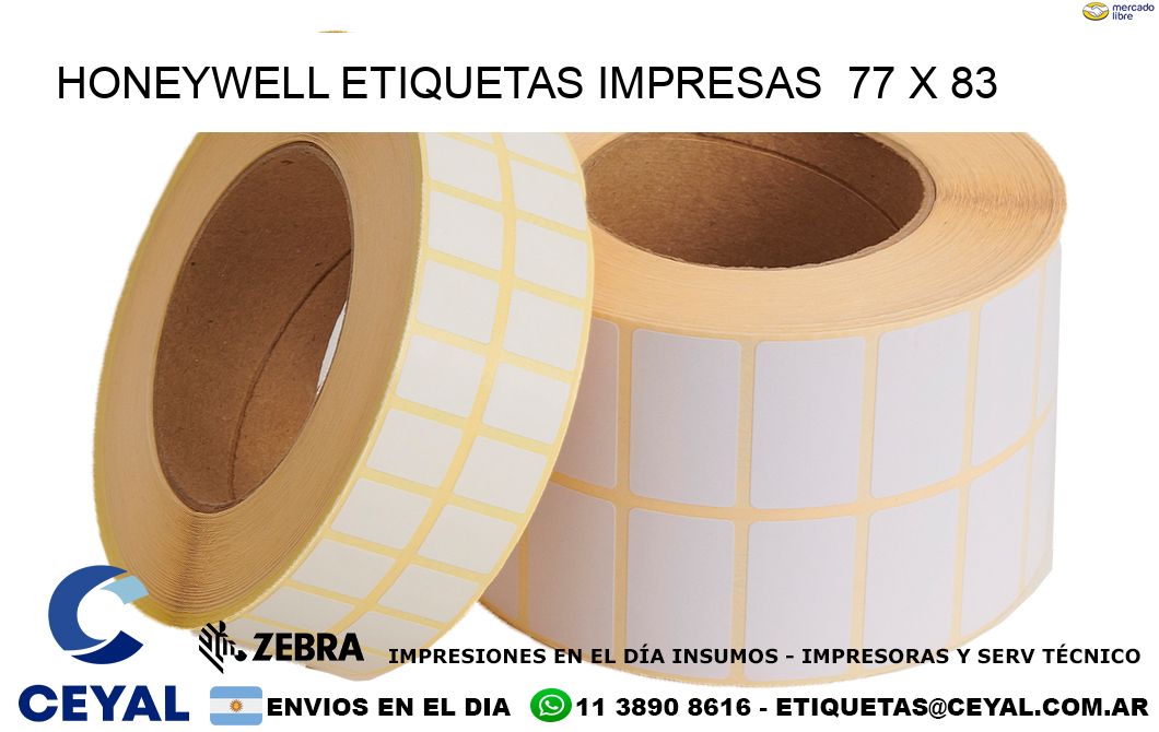 HONEYWELL ETIQUETAS IMPRESAS  77 x 83