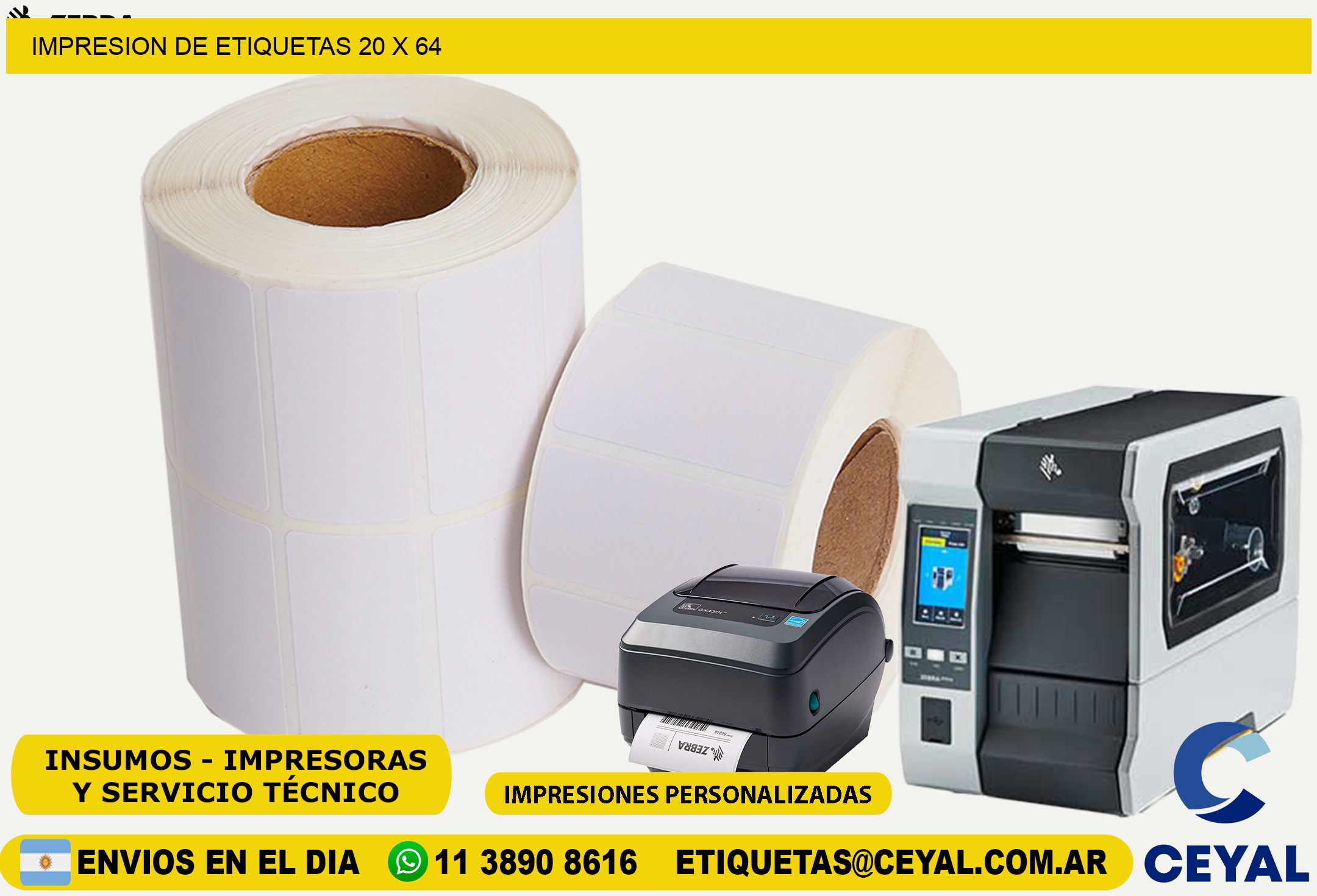 IMPRESION DE ETIQUETAS 20 x 64