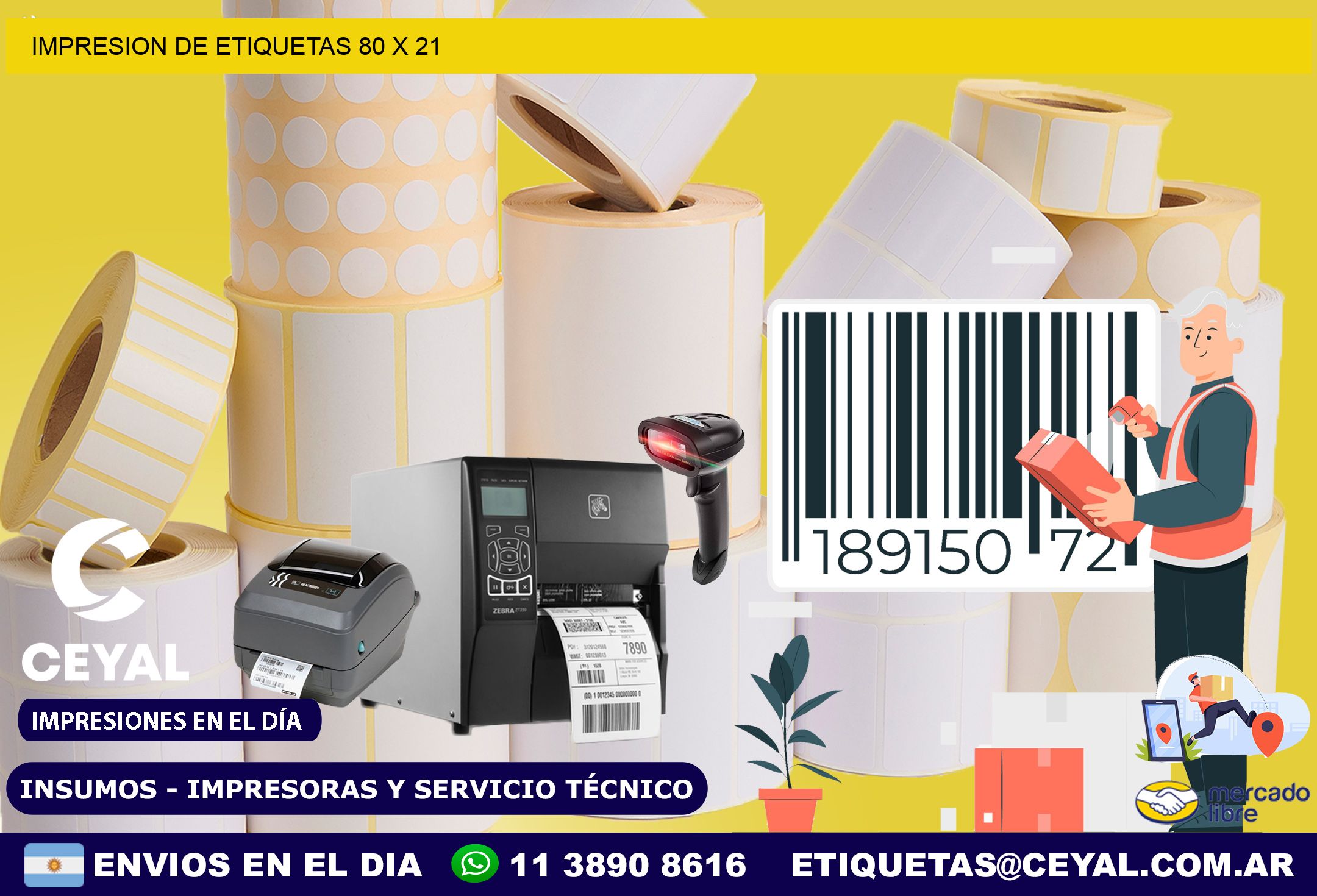 IMPRESION DE ETIQUETAS 80 x 21