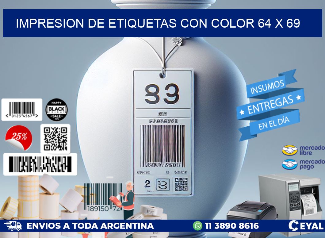 IMPRESION DE ETIQUETAS CON COLOR 64 x 69