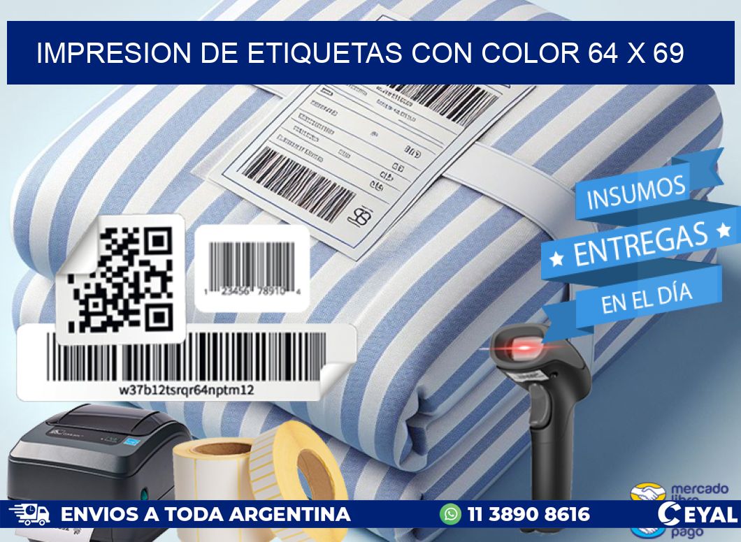 IMPRESION DE ETIQUETAS CON COLOR 64 x 69