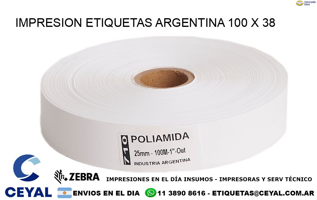 IMPRESION ETIQUETAS ARGENTINA 100 x 38