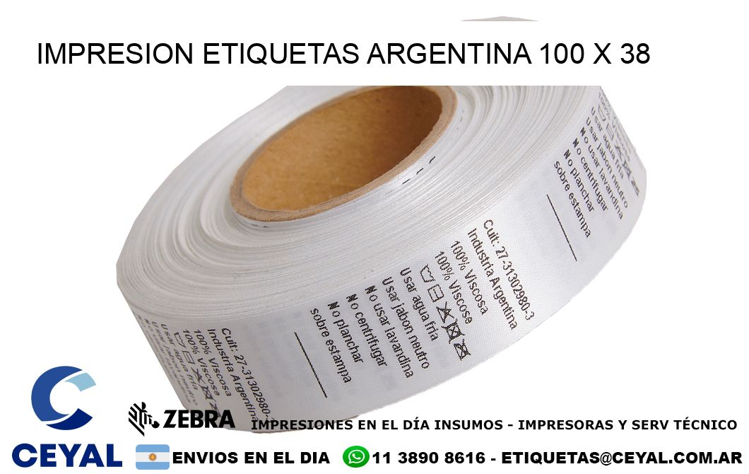IMPRESION ETIQUETAS ARGENTINA 100 x 38