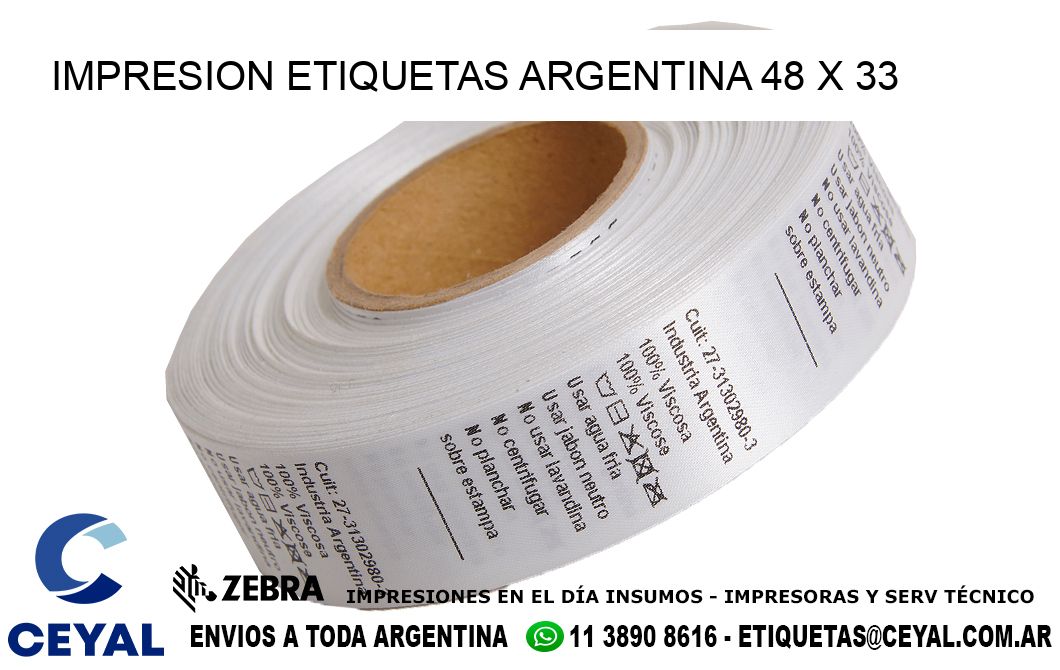 IMPRESION ETIQUETAS ARGENTINA 48 x 33