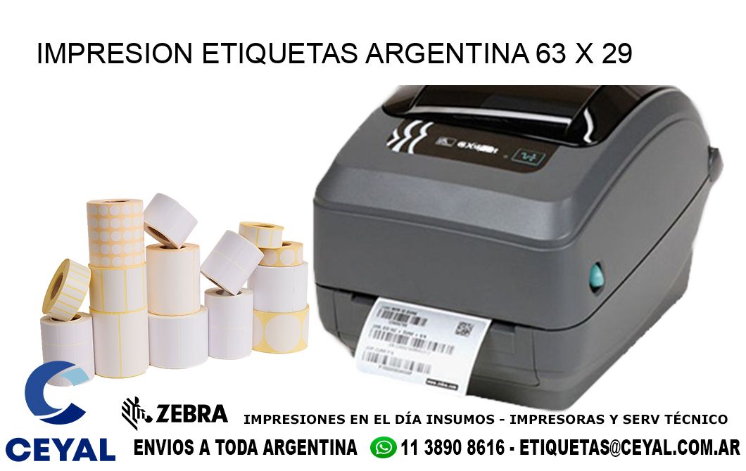 IMPRESION ETIQUETAS ARGENTINA 63 x 29