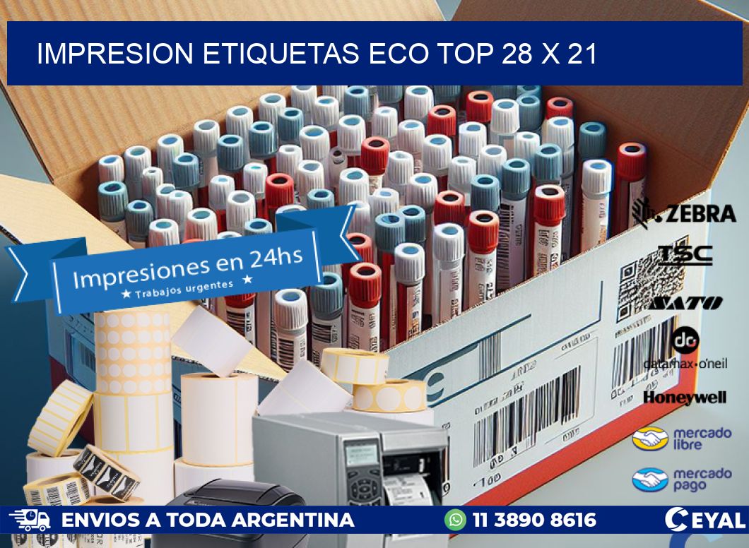 IMPRESION ETIQUETAS ECO TOP 28 x 21