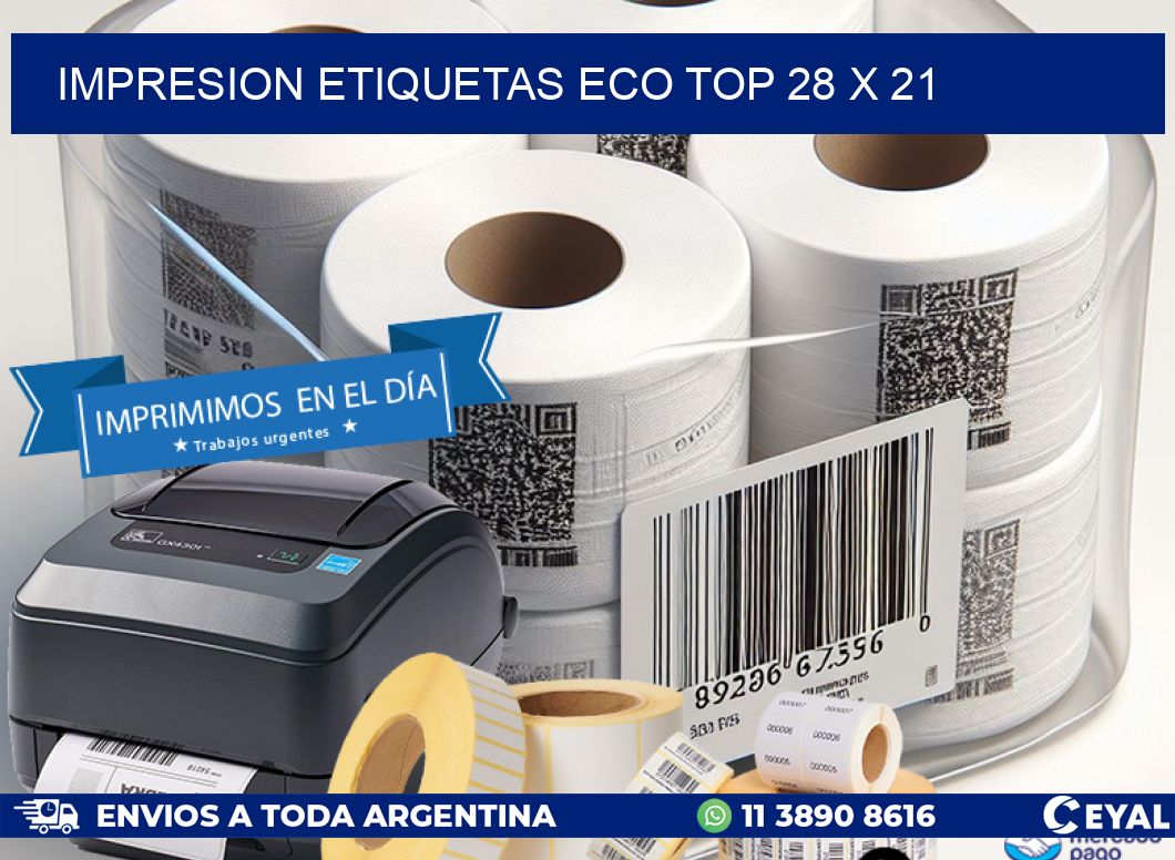 IMPRESION ETIQUETAS ECO TOP 28 x 21