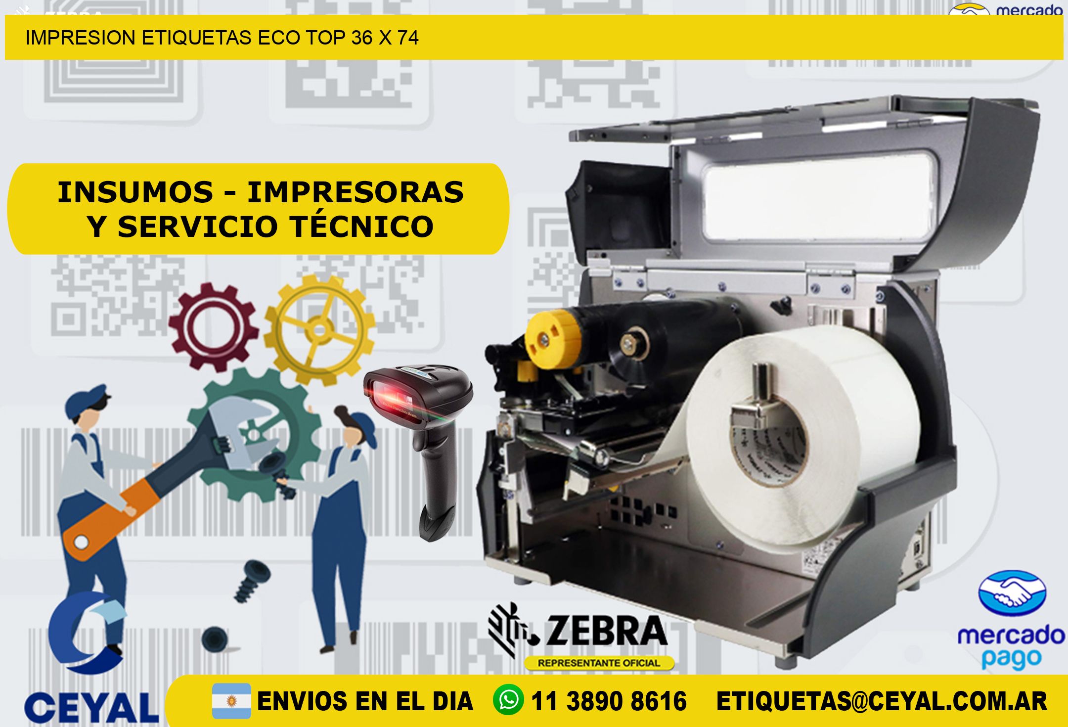 IMPRESION ETIQUETAS ECO TOP 36 x 74