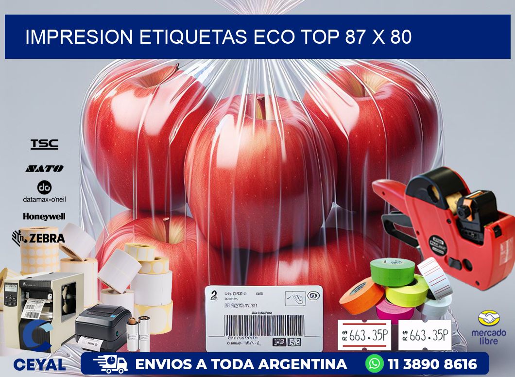 IMPRESION ETIQUETAS ECO TOP 87 x 80