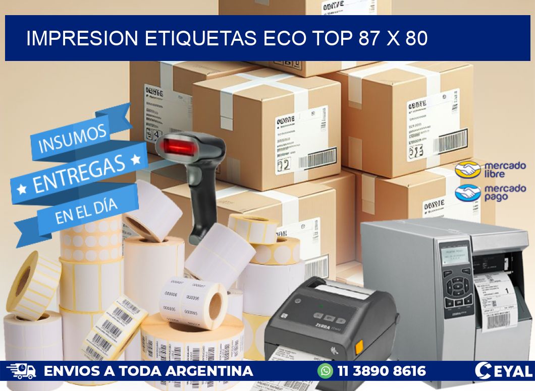 IMPRESION ETIQUETAS ECO TOP 87 x 80