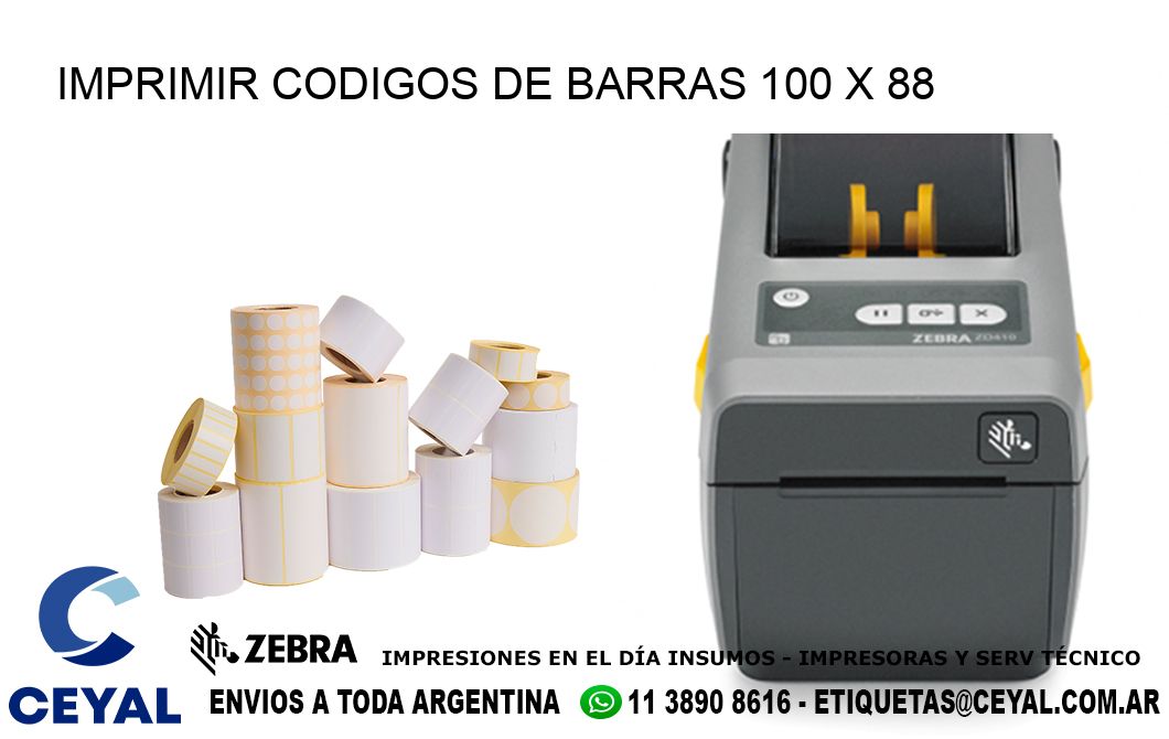 IMPRIMIR CODIGOS DE BARRAS 100 x 88