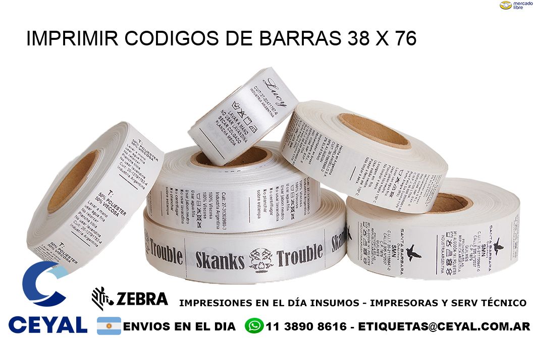 IMPRIMIR CODIGOS DE BARRAS 38 x 76
