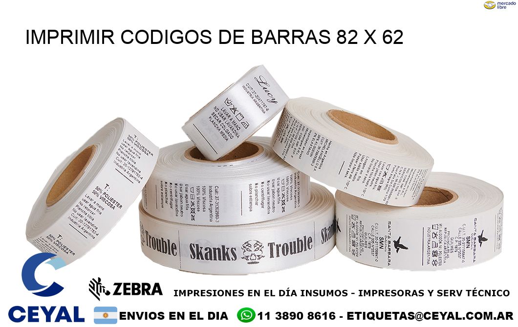 IMPRIMIR CODIGOS DE BARRAS 82 x 62