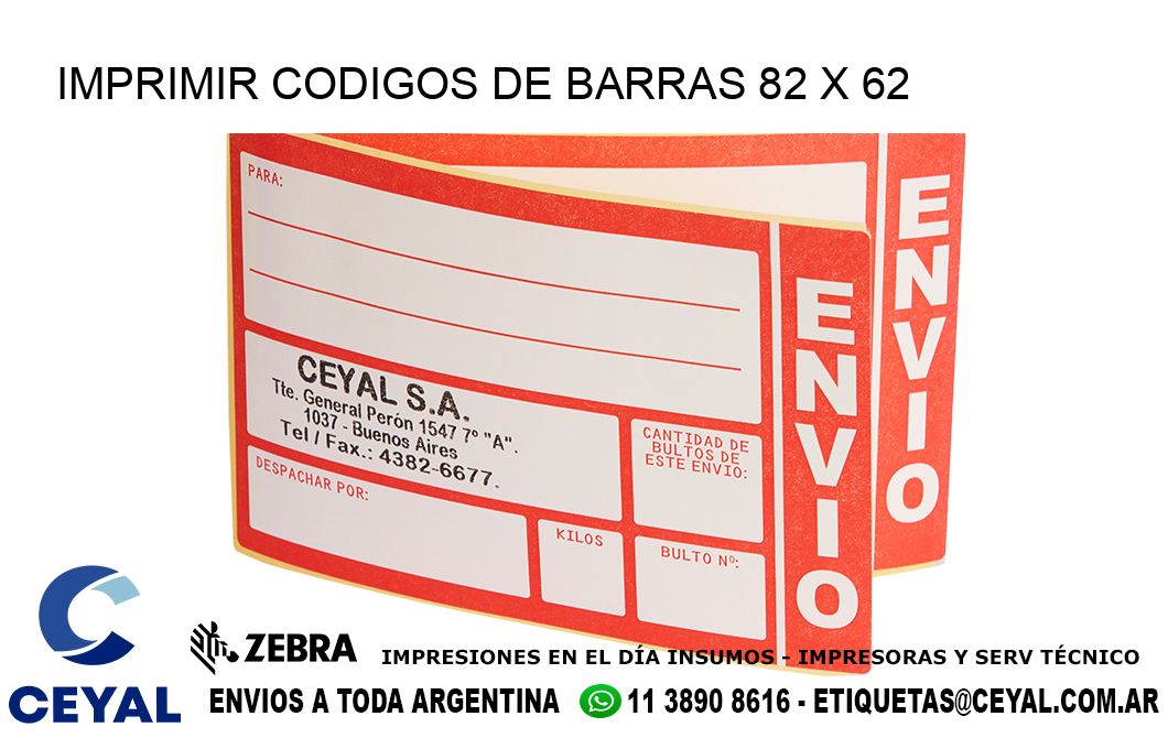IMPRIMIR CODIGOS DE BARRAS 82 x 62
