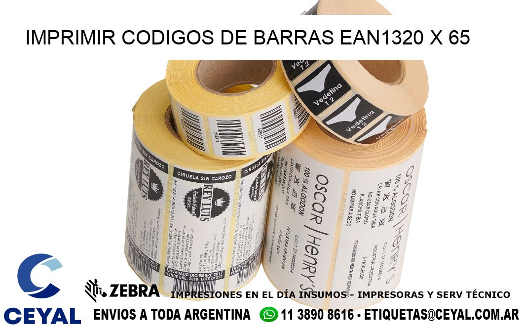 IMPRIMIR CODIGOS DE BARRAS EAN1320 x 65