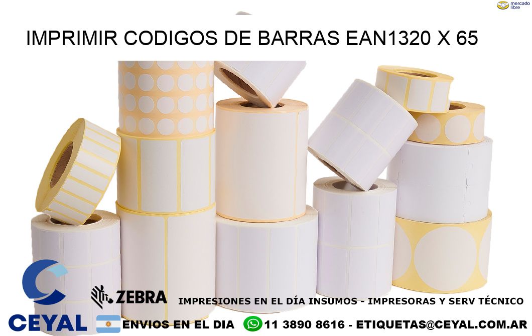 IMPRIMIR CODIGOS DE BARRAS EAN1320 x 65