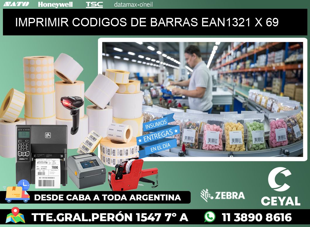IMPRIMIR CODIGOS DE BARRAS EAN1321 x 69