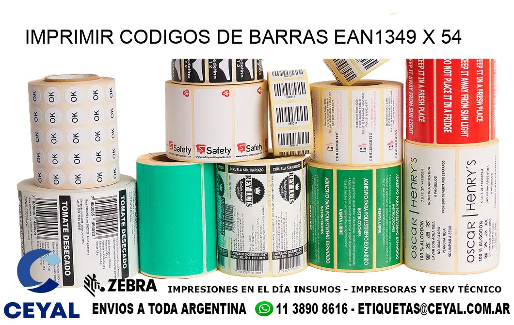 IMPRIMIR CODIGOS DE BARRAS EAN1349 x 54