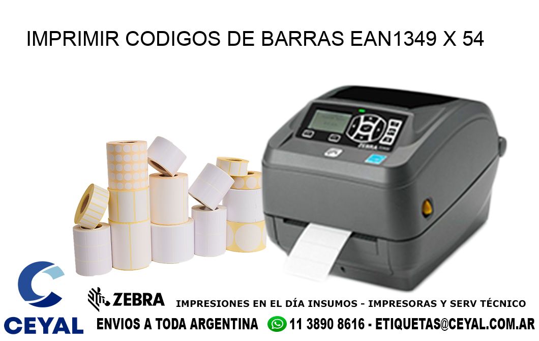 IMPRIMIR CODIGOS DE BARRAS EAN1349 x 54