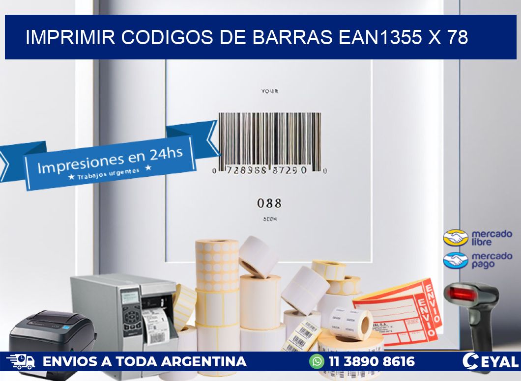 IMPRIMIR CODIGOS DE BARRAS EAN1355 x 78