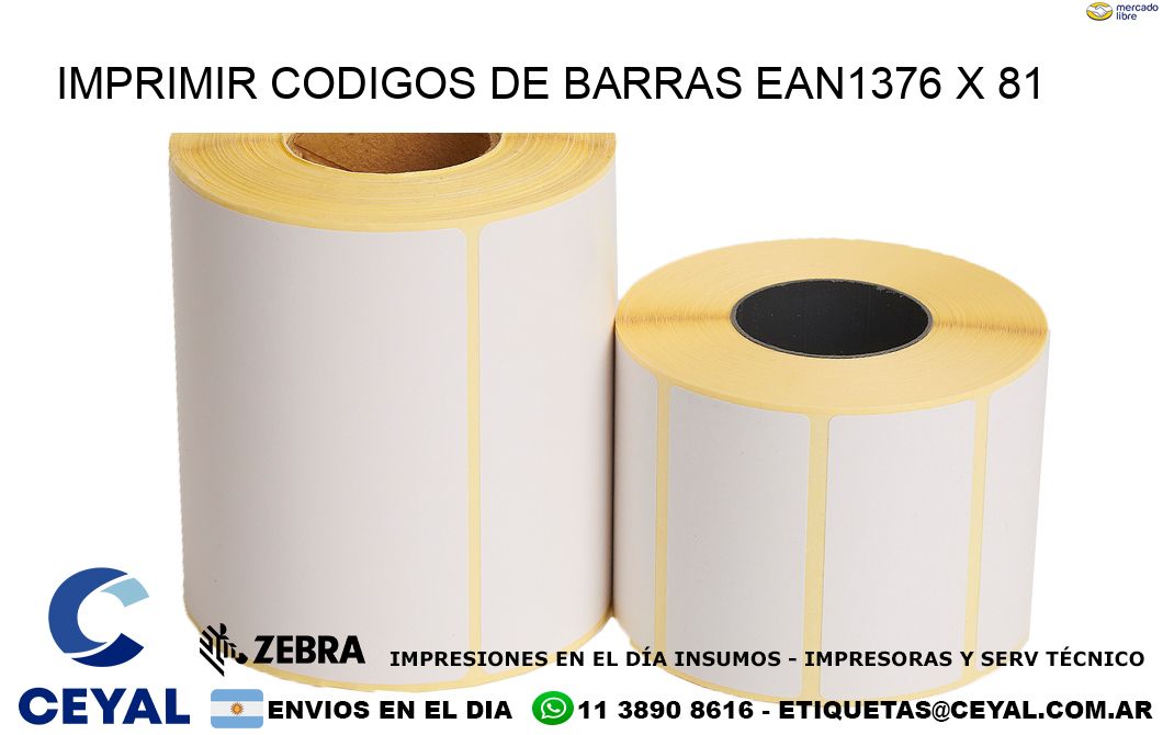 IMPRIMIR CODIGOS DE BARRAS EAN1376 x 81
