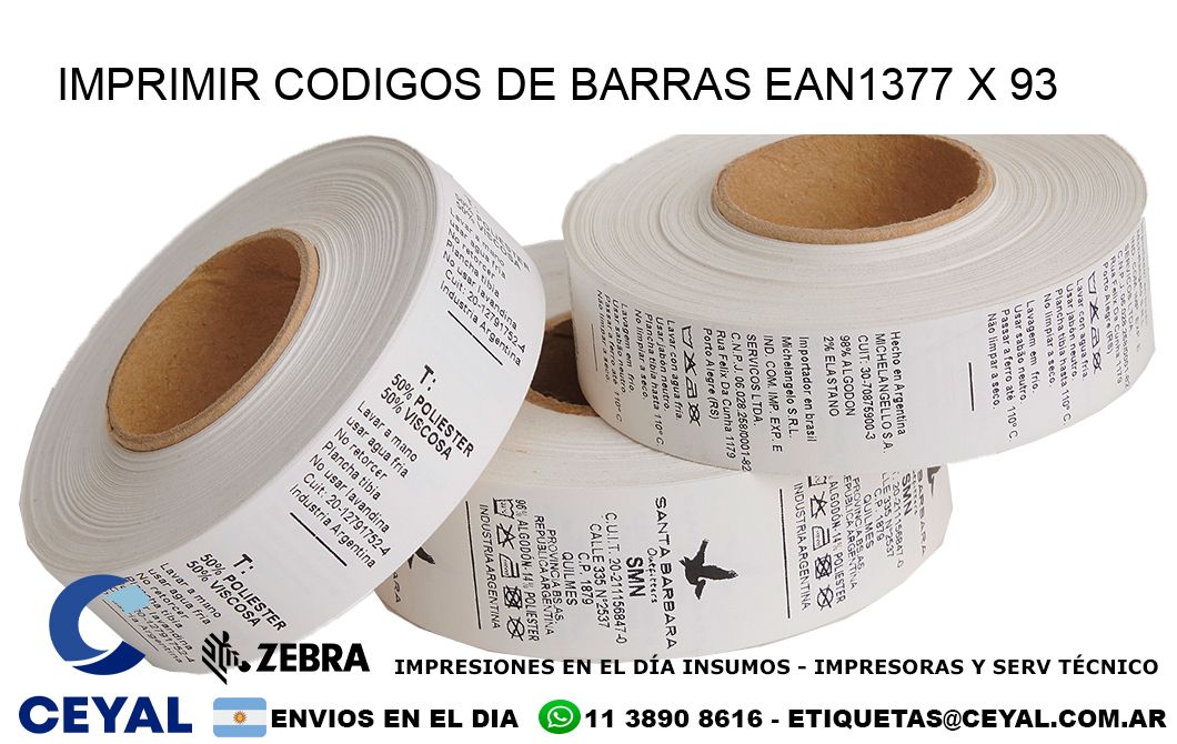 IMPRIMIR CODIGOS DE BARRAS EAN1377 x 93