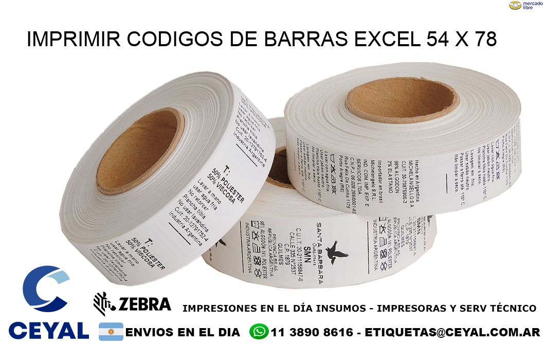 IMPRIMIR CODIGOS DE BARRAS EXCEL 54 x 78