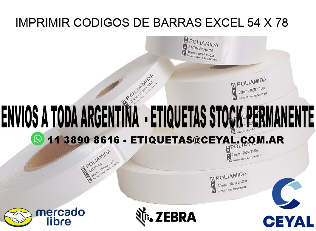 IMPRIMIR CODIGOS DE BARRAS EXCEL 54 x 78