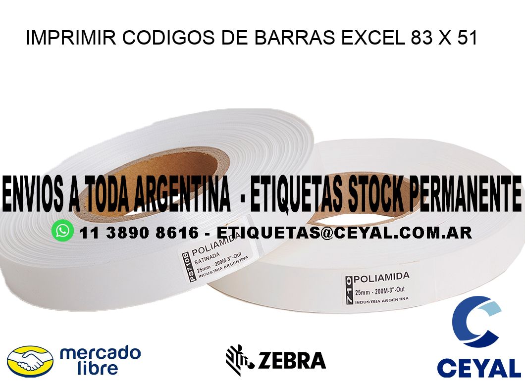 IMPRIMIR CODIGOS DE BARRAS EXCEL 83 x 51