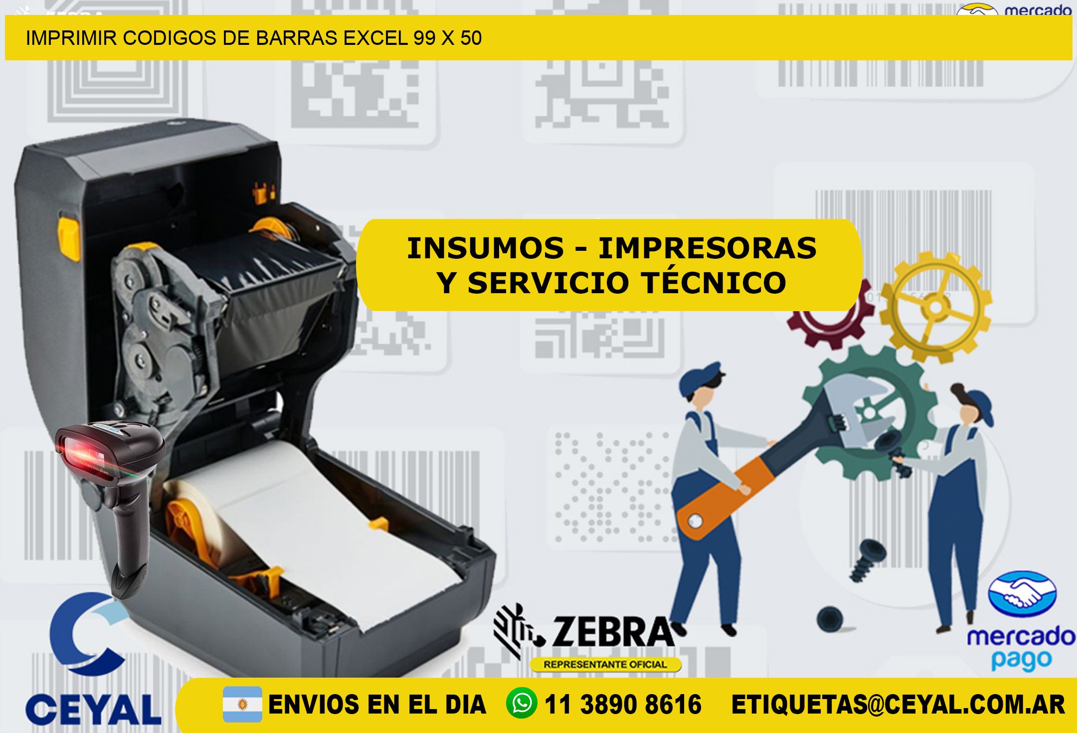 IMPRIMIR CODIGOS DE BARRAS EXCEL 99 x 50